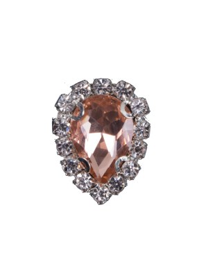 Italian Peach Teardrop Rhinestone Button – 32L/20mm Italian Peach Teardrop Rhinestone Button – 32L/20mm