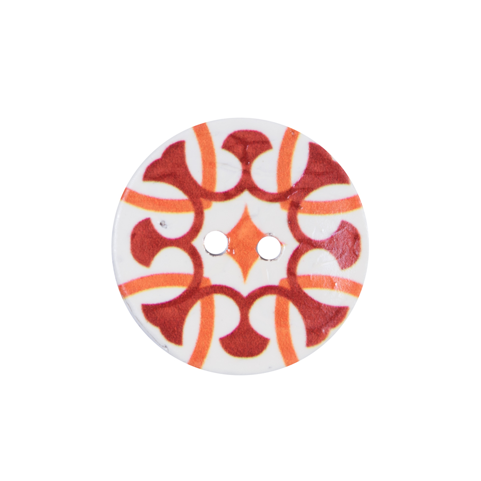 Italian Red, Orange and White Coconut Button – 36L/23mm Italian Red, Orange and White Coconut Button – 36L/23mm