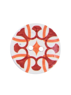 Italian Red, Orange and White Coconut Button – 36L/23mm Italian Red, Orange and White Coconut Button – 36L/23mm