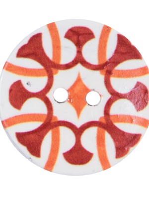Italian Red, Orange and White Coconut Button – 48L/30.5mm Italian Red, Orange and White Coconut Button – 48L/30.5mm