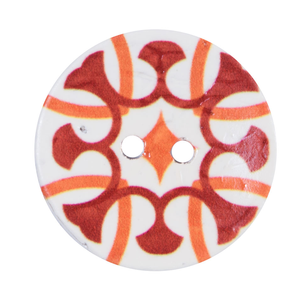 Italian Red, Orange and White Coconut Button – 48L/30.5mm Italian Red, Orange and White Coconut Button – 48L/30.5mm