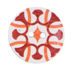 Italian Red, Orange and White Coconut Button – 48L/30.5mm Italian Red, Orange and White Coconut Button – 48L/30.5mm