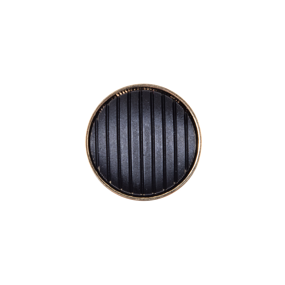 Italian Black and Gold Zamac Button – 24L/15mm Italian Black and Gold Zamac Button – 24L/15mm