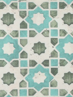 Spa Blue/Green Geometric Floral Outdoor Canvas Spa Blue/Green Geometric Floral Outdoor Canvas