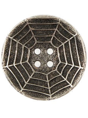 Italian Silver Spider Web Metal Button – 44L/28mm Italian Silver Spider Web Metal Button – 44L/28mm