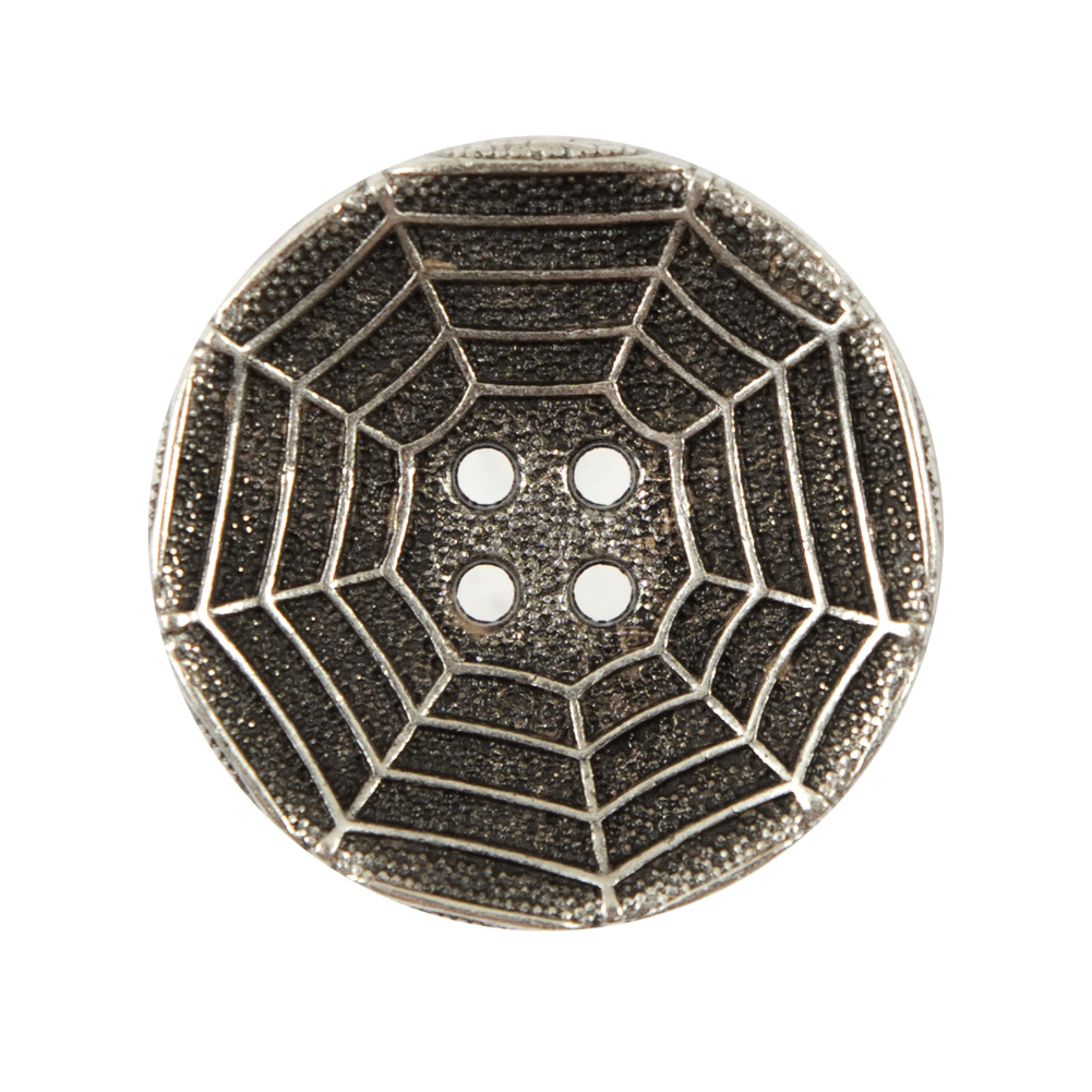 Italian Silver Spider Web Metal Button – 44L/28mm Italian Silver Spider Web Metal Button – 44L/28mm