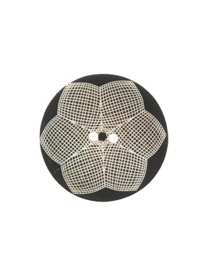 Italian Black and White Floral Printed Mother Of Pearl Button – 32L/20mm Italian Black and White Floral Printed Mother Of Pearl Button – 32L/20mm