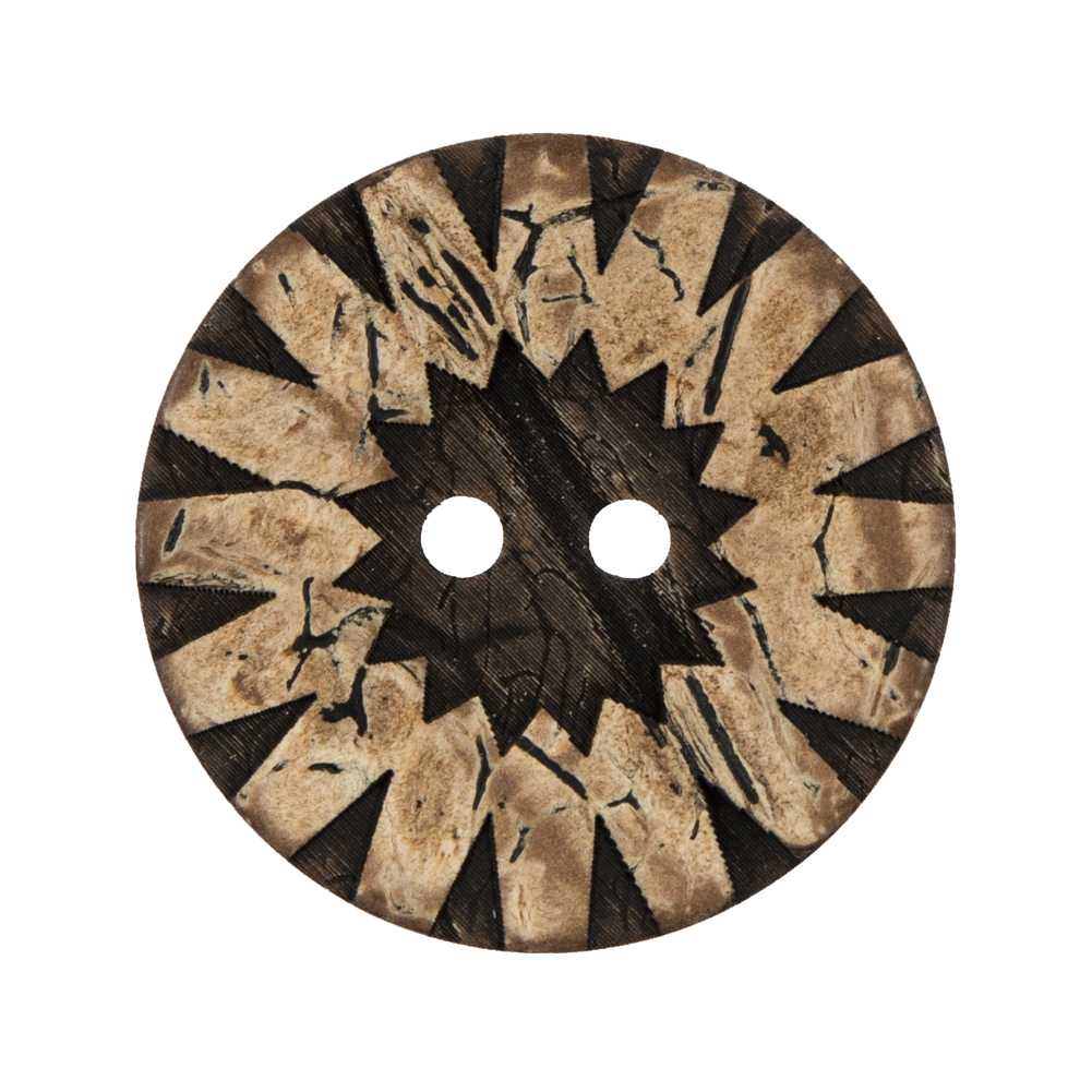 Italian Brown Carved Coconut Button – 48L/30mm Italian Brown Carved Coconut Button – 48L/30mm