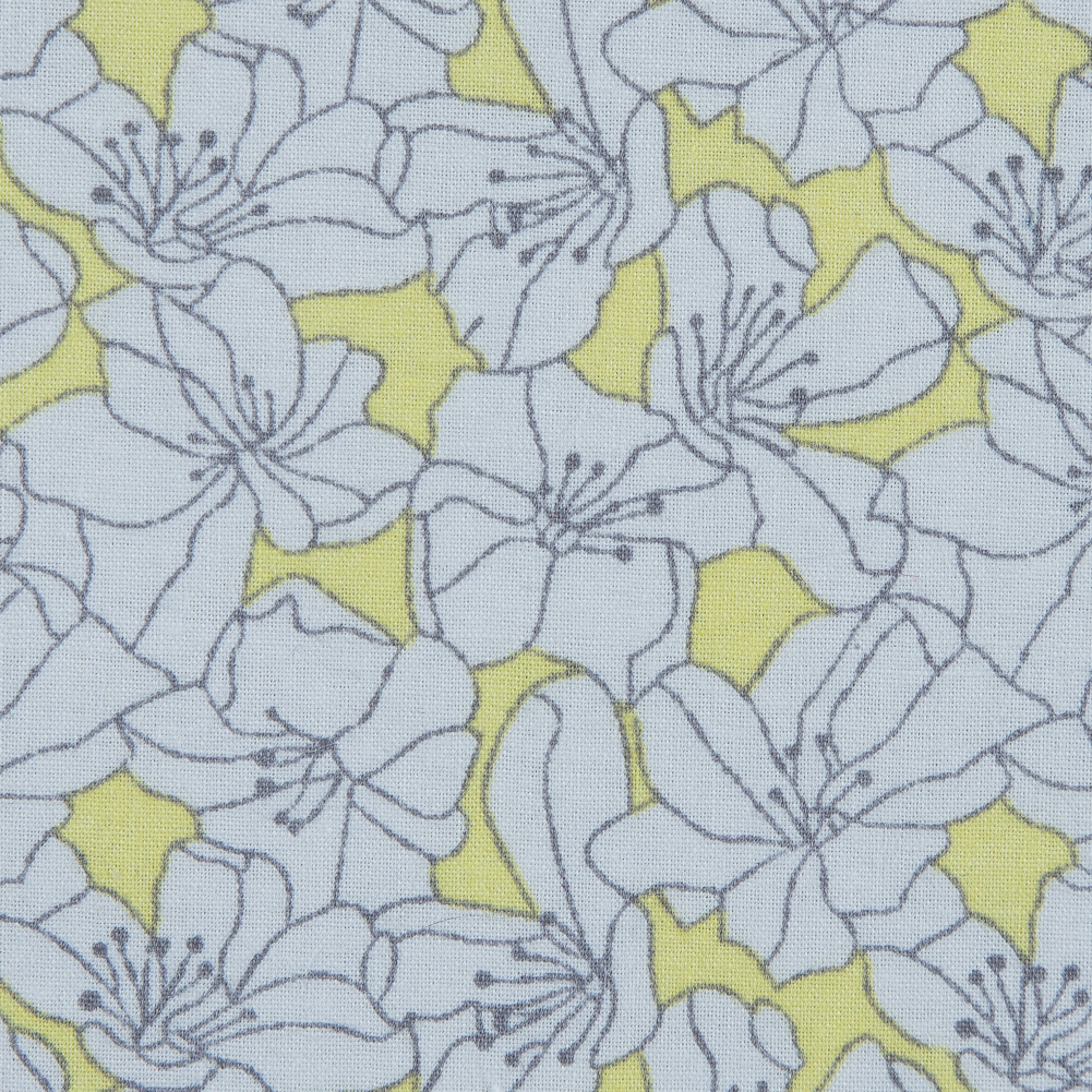 Limelight and White Floral Printed Cotton Poplin Limelight and White Floral Printed Cotton Poplin