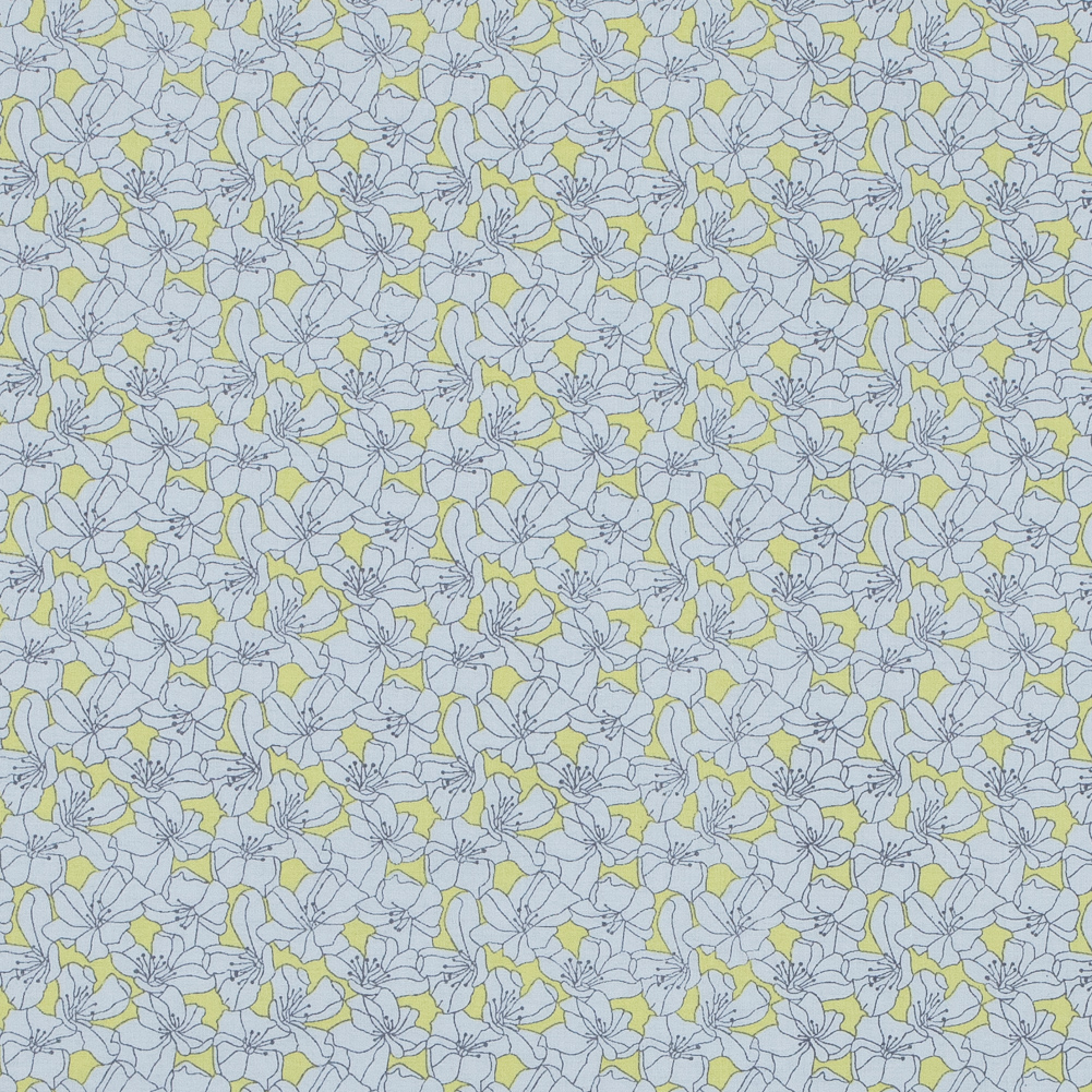 Limelight and White Floral Printed Cotton Poplin Limelight and White Floral Printed Cotton Poplin