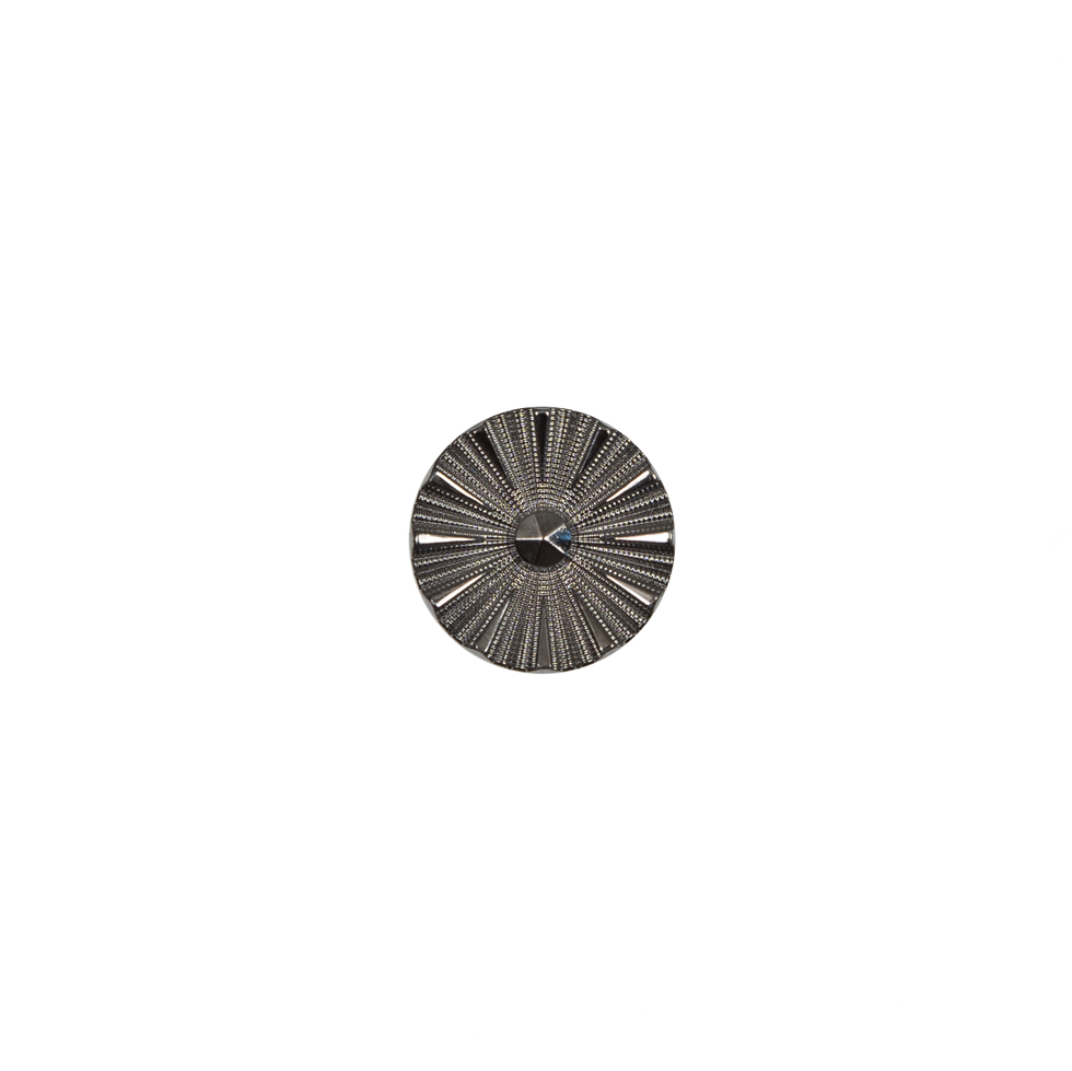 Italian Gunmetal Chrome Plated Floral Nylon Button – 16L/10mm Italian Gunmetal Chrome Plated Floral Nylon Button – 16L/10mm