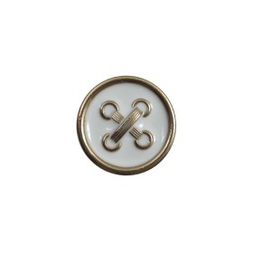 Italian White and Gold Metal Button – 24L/15mm Italian White and Gold Metal Button – 24L/15mm