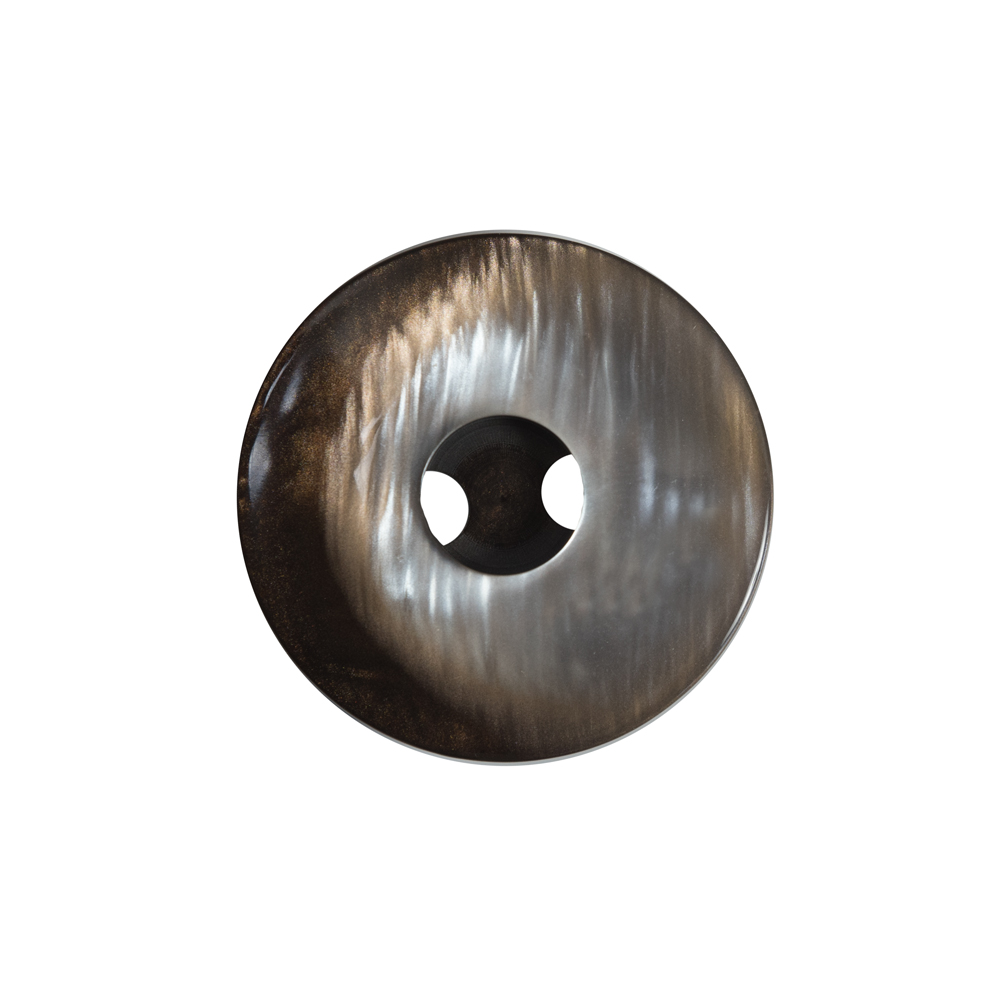 Italian Black and Copper Iridescent 2-Hole Button – 36L/23mm Italian Black and Copper Iridescent 2-Hole Button – 36L/23mm