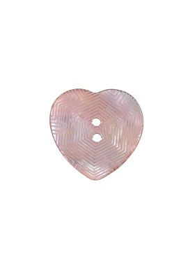Italian Pink Heart-Shaped Shell Button – 24L/15mm Italian Pink Heart-Shaped Shell Button – 24L/15mm
