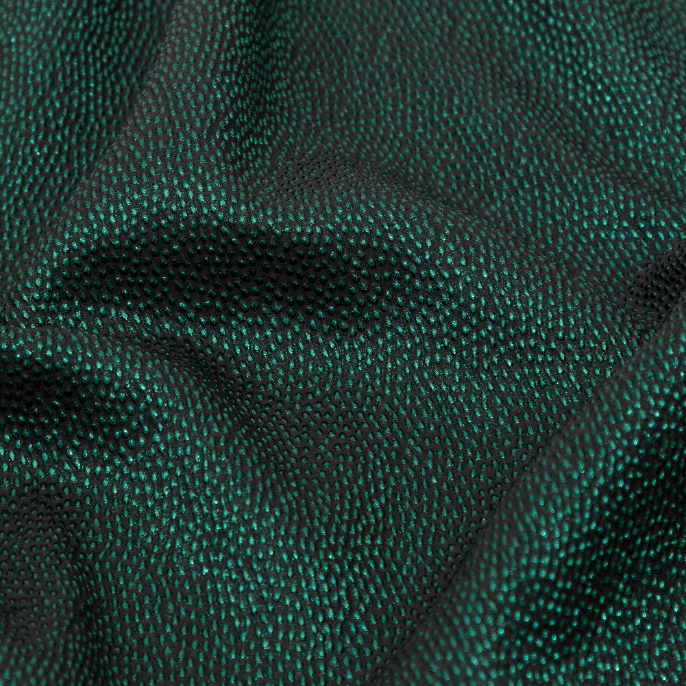Metallic Green on Black Abstract Luxury Brocade Metallic Green on Black Abstract Luxury Brocade