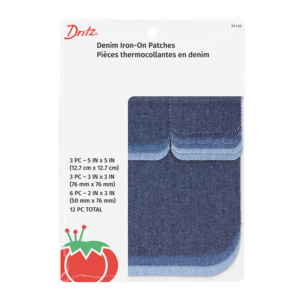 Dritz Assorted Size Denim Iron-On Patches – Assorted Colors – 12 PC Dritz Assorted Size Denim Iron-On Patches – Assorted Colors – 12 PC