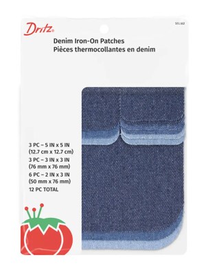 Dritz Assorted Size Denim Iron-On Patches – Assorted Colors – 12 PC Dritz Assorted Size Denim Iron-On Patches – Assorted Colors – 12 PC
