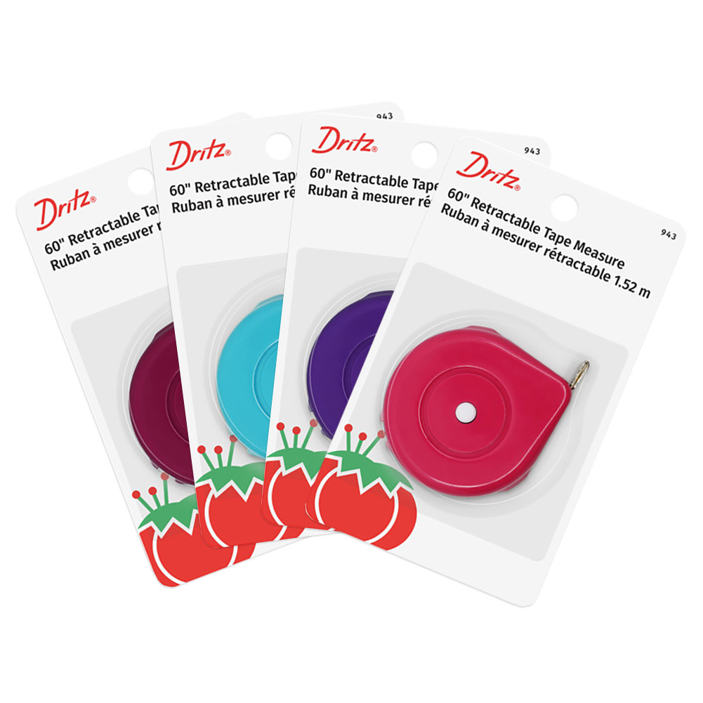 Dritz Retractable Tape Measure – Assorted Colors – 60″ Dritz Retractable Tape Measure – Assorted Colors – 60″