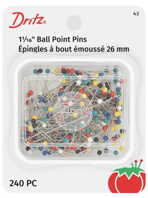 Dritz Ball Point Pins – 1.0625″ Assorted Colors – 240 ct Dritz Ball Point Pins – 1.0625″ Assorted Colors – 240 ct