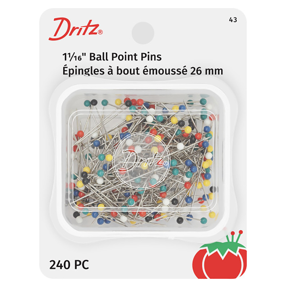 Dritz Ball Point Pins – 1.0625″ Assorted Colors – 240 ct Dritz Ball Point Pins – 1.0625″ Assorted Colors – 240 ct