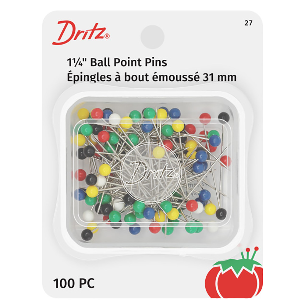 Dritz Ball Point Pins – 1.25″ Assorted Colors – 100 ct Dritz Ball Point Pins – 1.25″ Assorted Colors – 100 ct