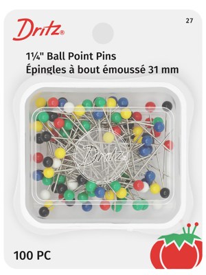 Dritz Ball Point Pins – 1.25″ Assorted Colors – 100 ct Dritz Ball Point Pins – 1.25″ Assorted Colors – 100 ct