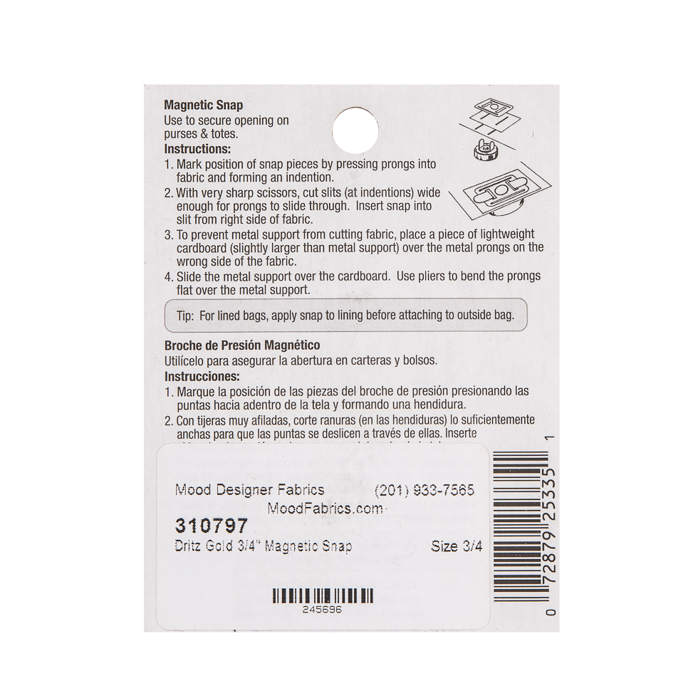 Dritz 3/4 Gold Magnetic Snaps