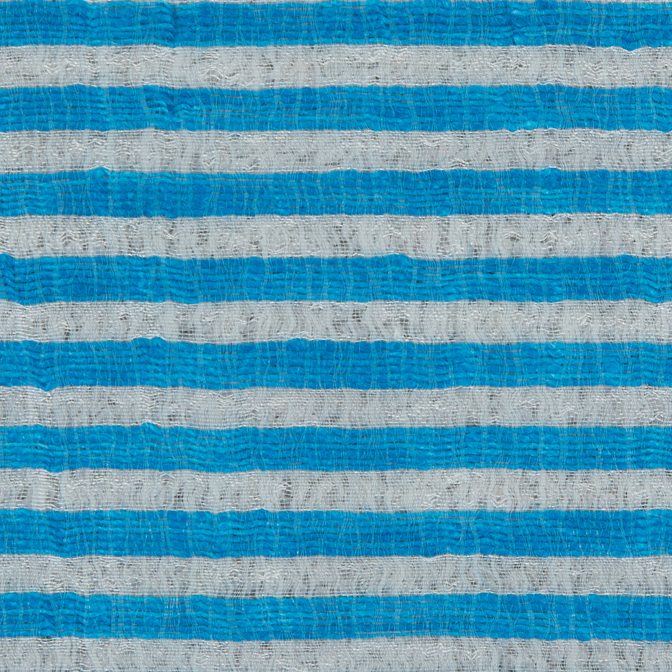 Malibu Blue/White Candy Striped Crinkled Organdy Malibu Blue/White Candy Striped Crinkled Organdy