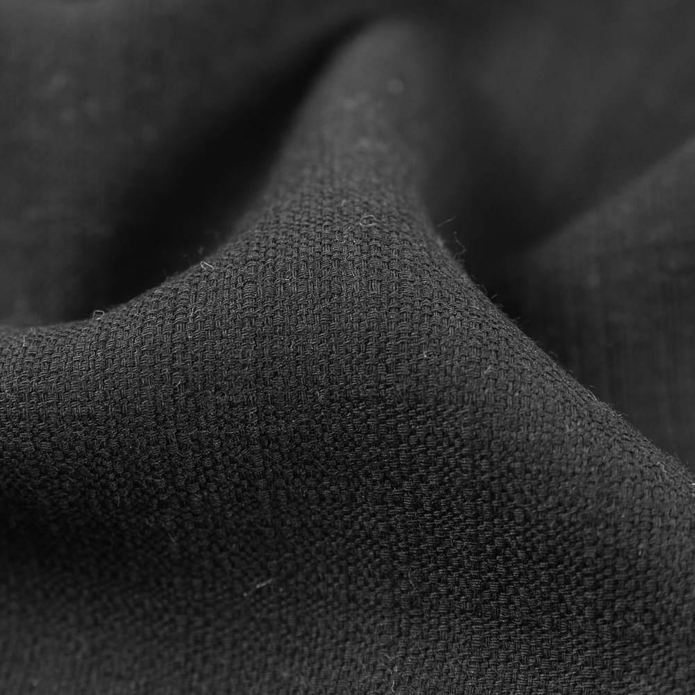 Black Wiry Wool Woven/Suiting