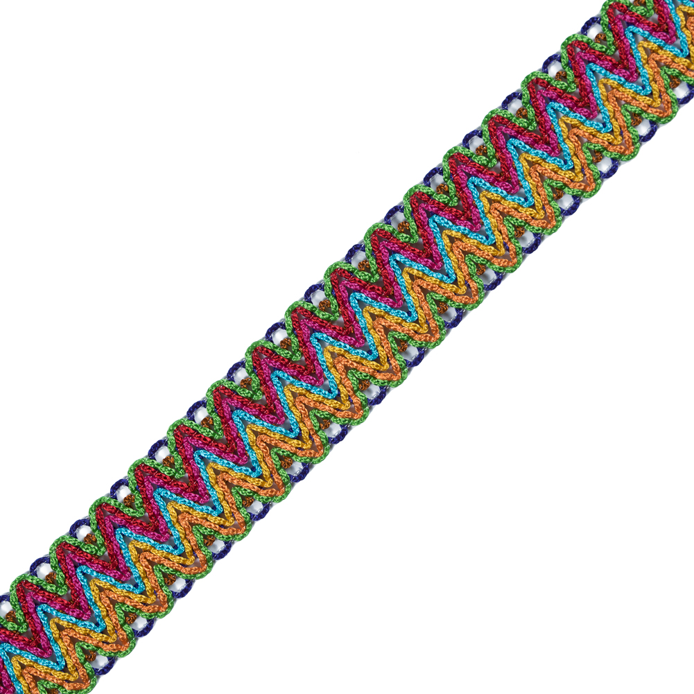 Crochet Multi-Color Zig Zag Trim – 1.25″ Crochet Multi-Color Zig Zag Trim – 1.25″