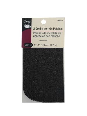 2 Black Denim Iron-On Patches – 5″ x 5″ 2 Black Denim Iron-On Patches – 5″ x 5″
