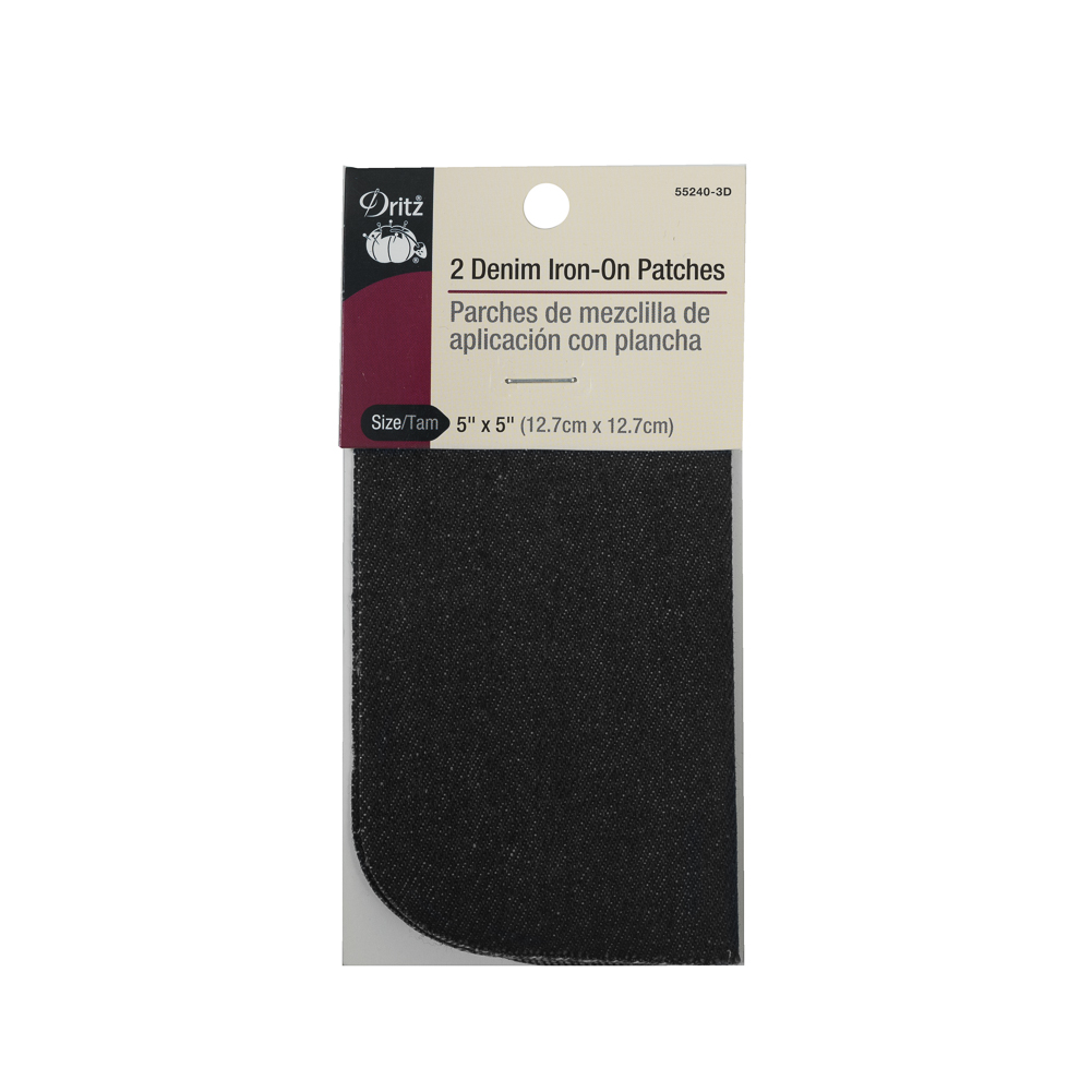 2 Black Denim Iron-On Patches – 5″ x 5″ 2 Black Denim Iron-On Patches – 5″ x 5″