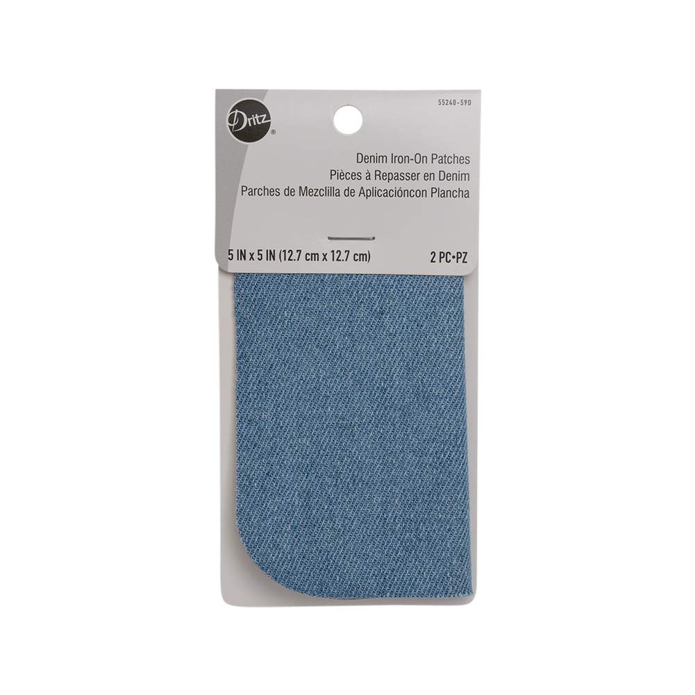 2 Faded Denim Blue Iron-On Patches – 5″ x 5″ 2 Faded Denim Blue Iron-On Patches – 5″ x 5″