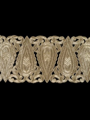 Metallic Gold Wide Paisley-Like Trim – 5.5″ Metallic Gold Wide Paisley-Like Trim – 5.5″