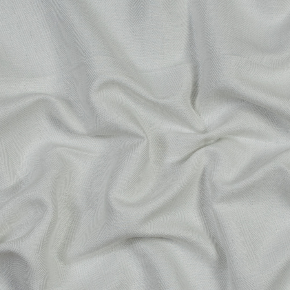 Italian White Herringbone Linen Blend Italian White Herringbone Linen Blend