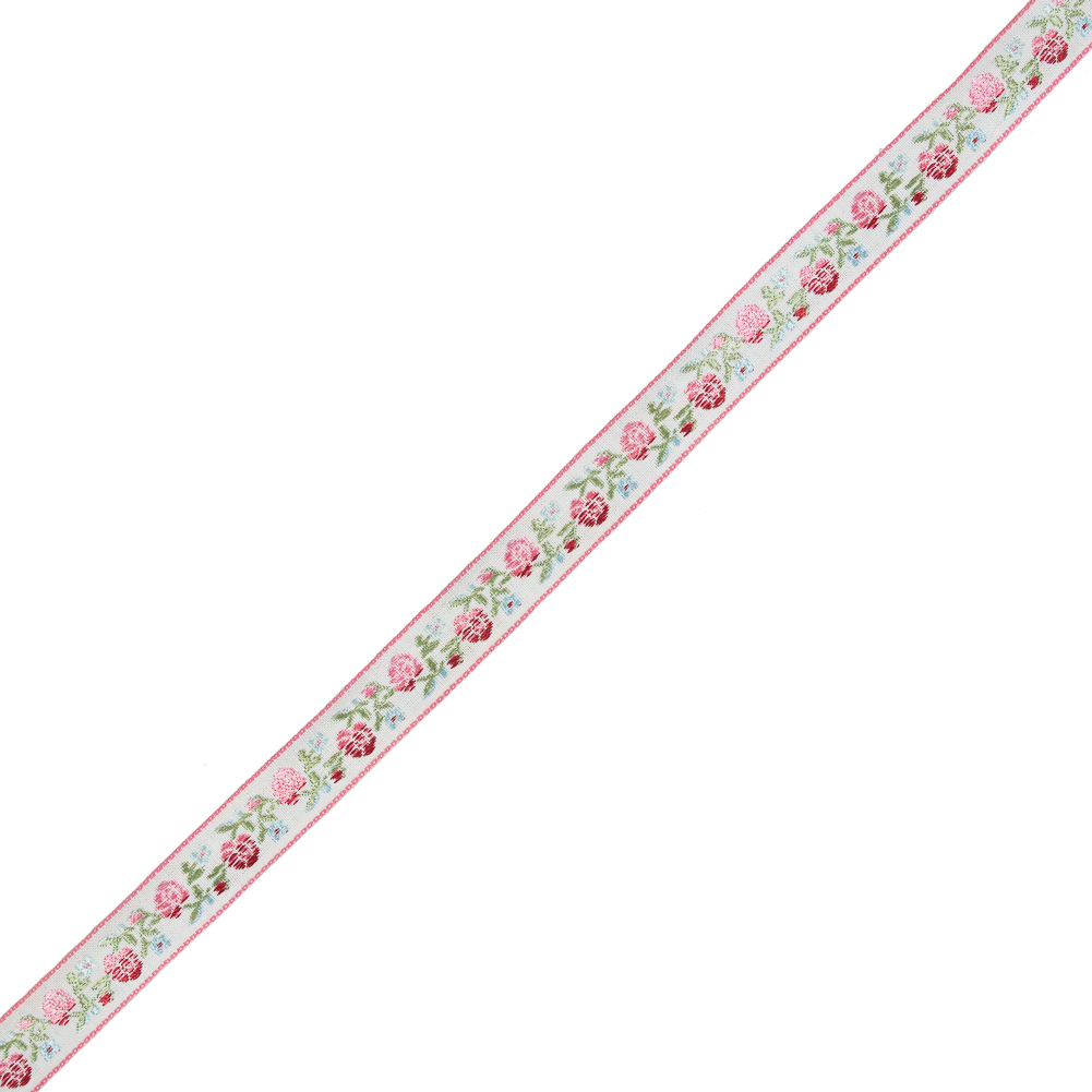 Pink and Red Ombre Floral German Jacquard Ribbon – 0.625″ Pink and Red Ombre Floral German Jacquard Ribbon – 0.625″
