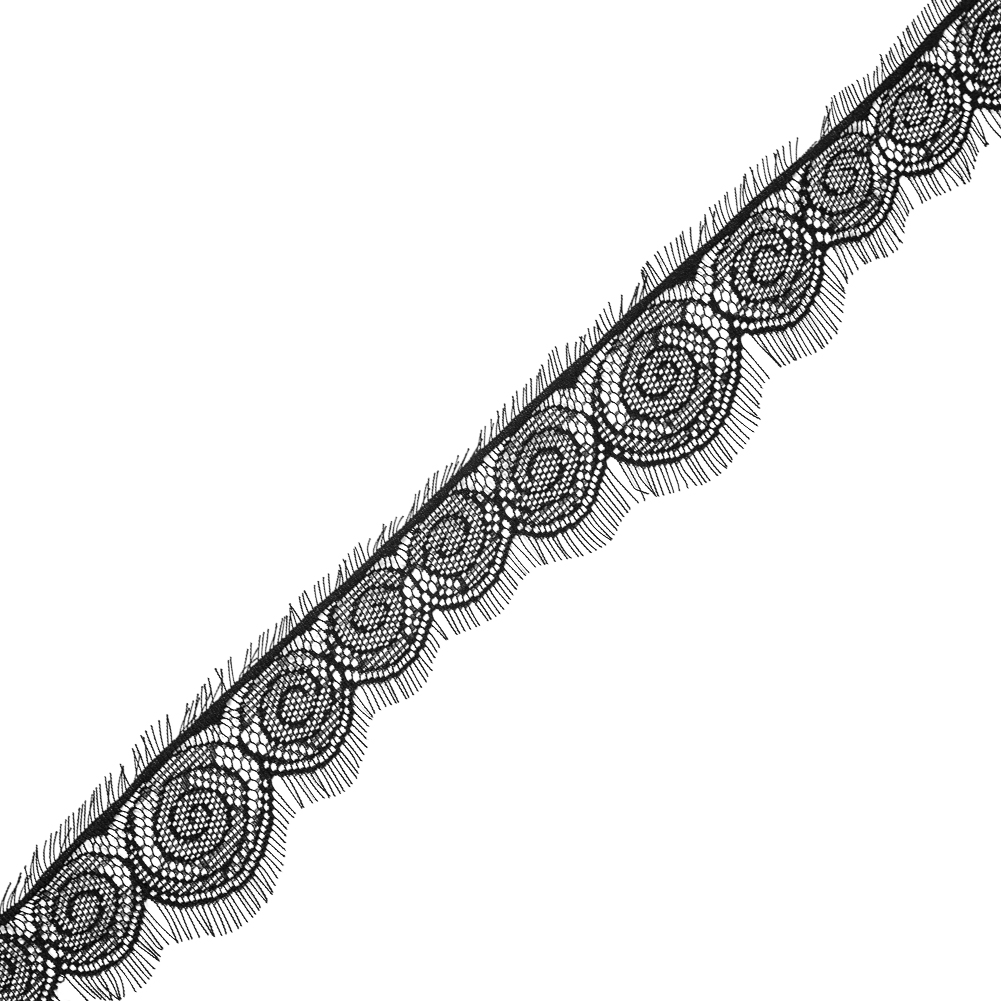 Black Fine Eyelash Lace – 2.5″ Black Fine Eyelash Lace – 2.5″