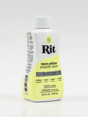 Rit All-Purpose Liquid Fabric Dye – Neon Yellow – 8oz Bottle Rit All-Purpose Liquid Fabric Dye – Neon Yellow – 8oz Bottle