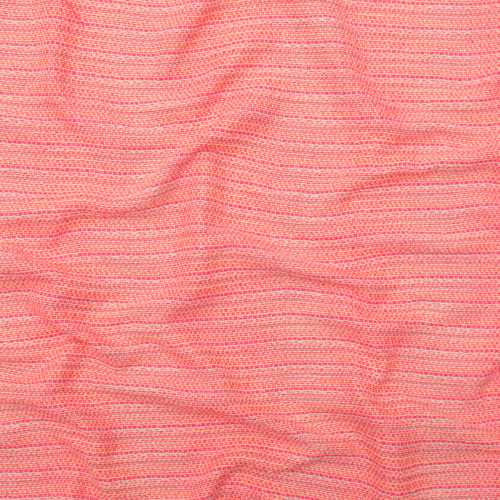 Neon Pink and White Tweed with Metallic Gold Threads Neon Pink and White Tweed with Metallic Gold Threads