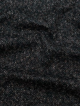 Deep Forest, Raven and Bone White Herringbone Boucle Wool Tweed Deep Forest, Raven and Bone White Herringbone Boucle Wool Tweed