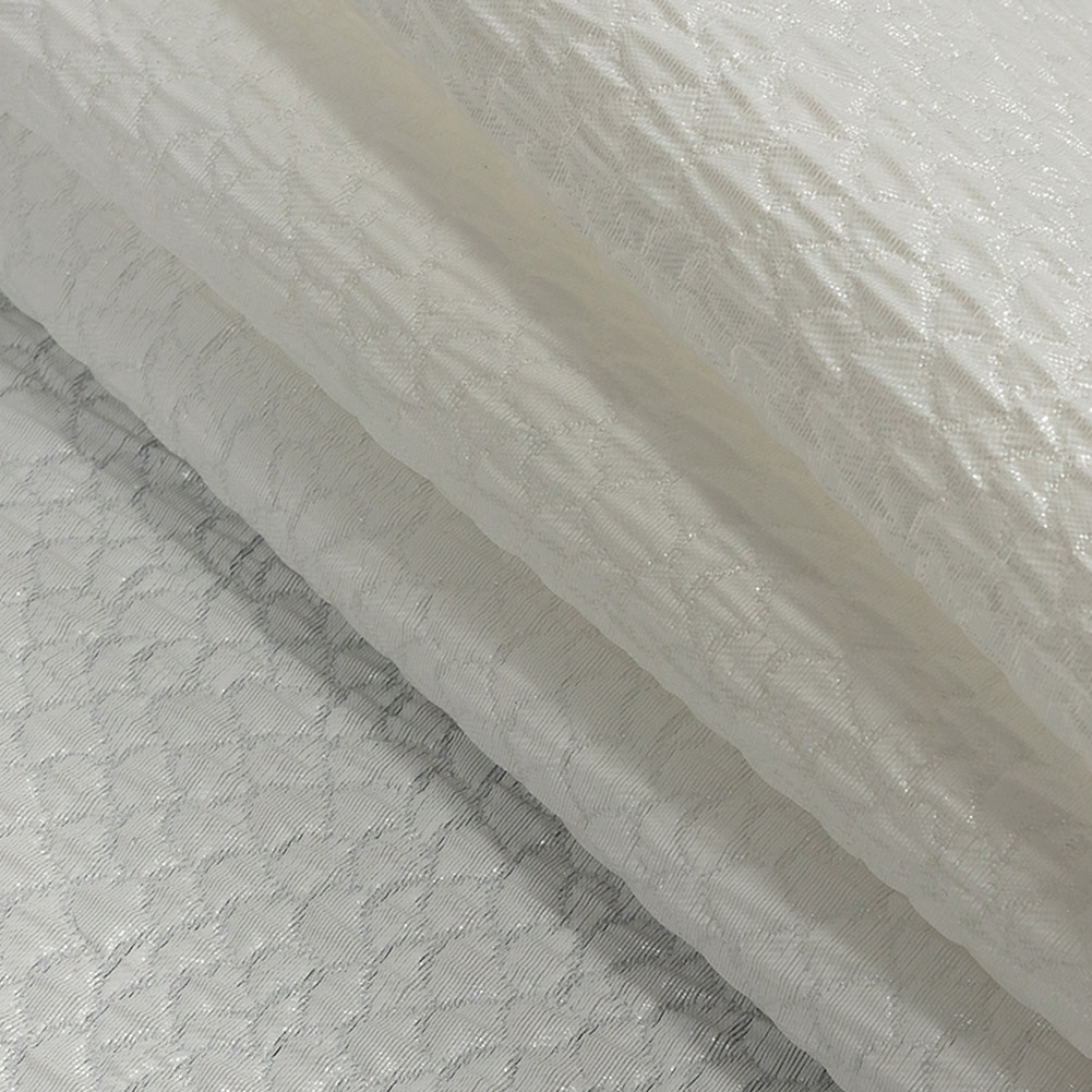 Metallic White Dimensional Scallops Brocade Metallic White Dimensional Scallops Brocade