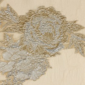 Metallic Silver and Beige Floral Luxury Burnout Brocade Metallic Silver and Beige Floral Luxury Burnout Brocade