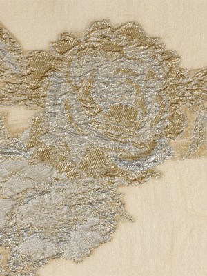 Metallic Silver and Beige Floral Luxury Burnout Brocade Metallic Silver and Beige Floral Luxury Burnout Brocade
