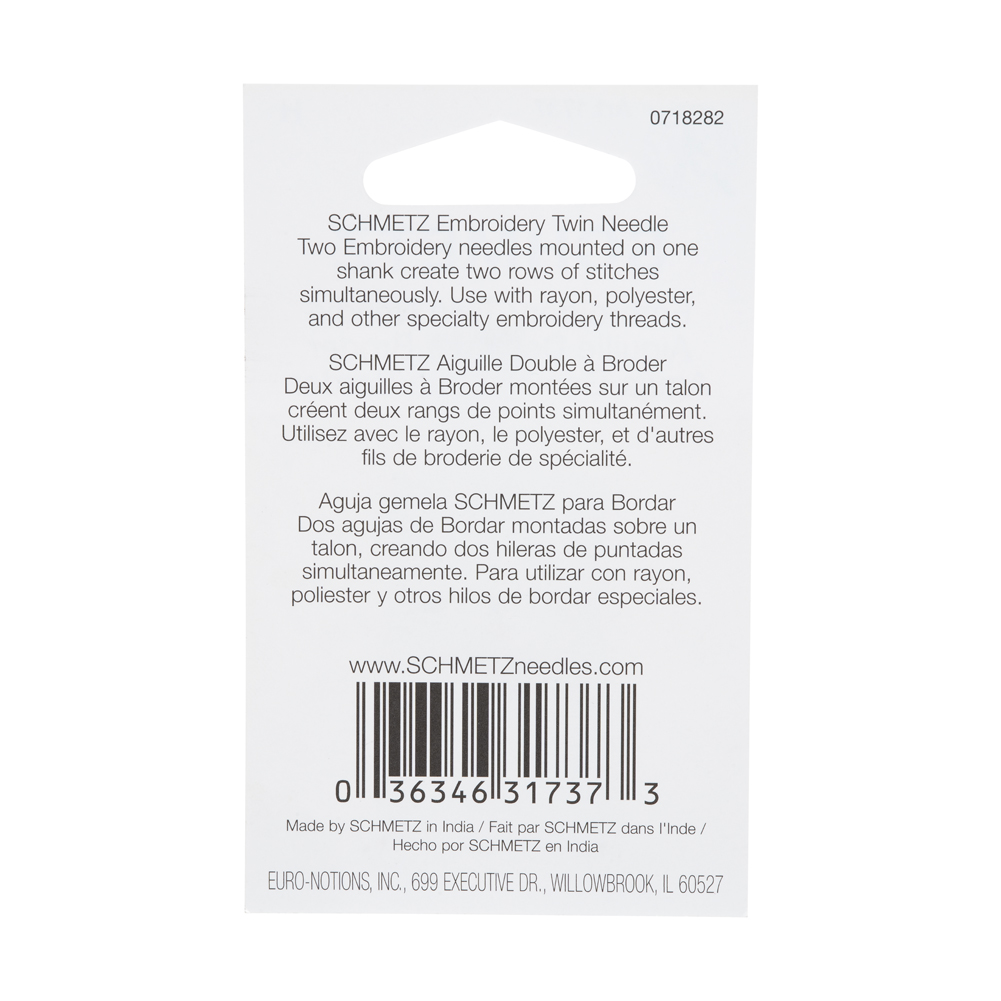 Schmetz Double Embroidery Twin Machine Needle - 3.0/75 - 1 ct