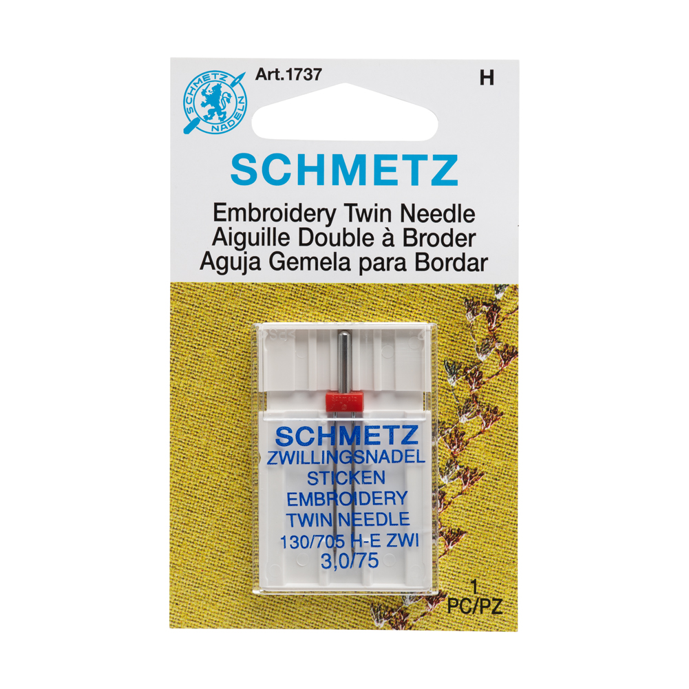 Schmetz Double Embroidery Twin Machine Needle – 3.0/75 – 1 ct Schmetz Double Embroidery Twin Machine Needle – 3.0/75 – 1 ct