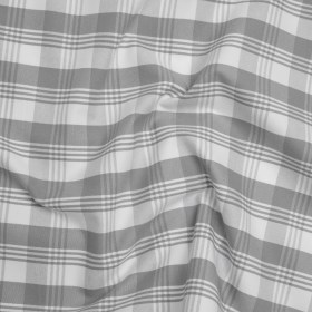 Cotton Oxford Shirting – Gray and White Plaid – Deadstock Cotton Oxford Shirting – Gray and White Plaid – Deadstock