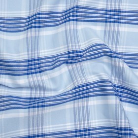 Cotton Oxford Shirting – Sky and Cobalt Blue Plaid – Deadstock Cotton Oxford Shirting – Sky and Cobalt Blue Plaid – Deadstock