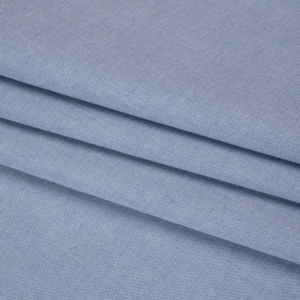 Cotton Oxford Shirting – Medium Blue – Deadstock Cotton Oxford Shirting – Medium Blue – Deadstock