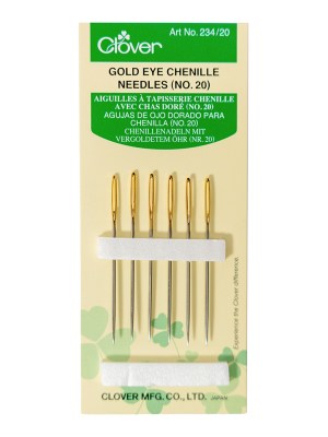 Clover Gold Eye Chenille Needles – Size 20 – 6 ct Clover Gold Eye Chenille Needles – Size 20 – 6 ct