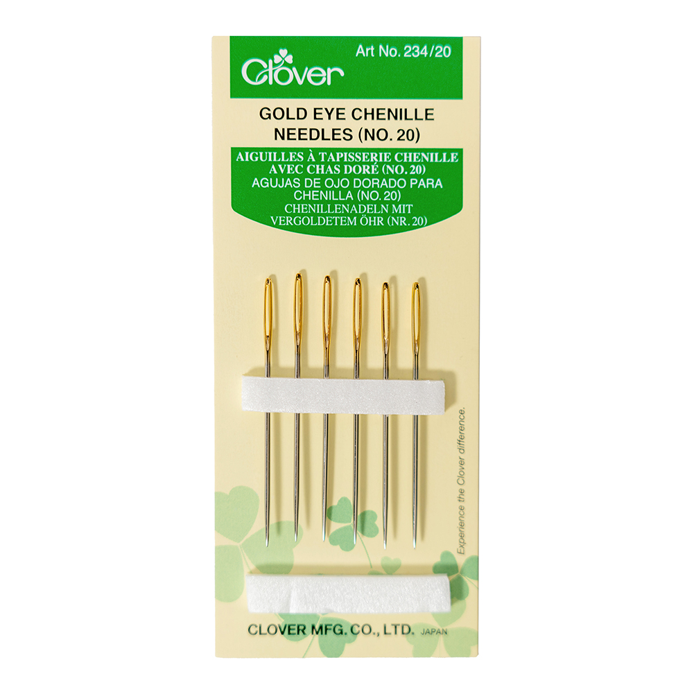 Clover Gold Eye Chenille Needles – Size 20 – 6 ct Clover Gold Eye Chenille Needles – Size 20 – 6 ct
